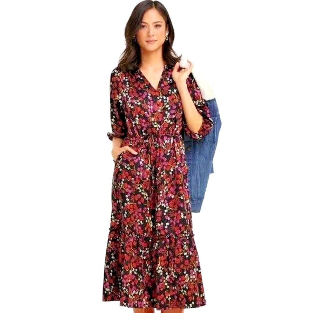 ❤️DRAPER JAMES Womens LARGE Martina NWT Holiday Christmas Midi Maxi Corp Core